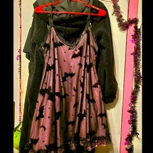 Dolls Kill Pink Bat Gothic Dress Killstar Hot Topic Widow Sourpuss. Thick